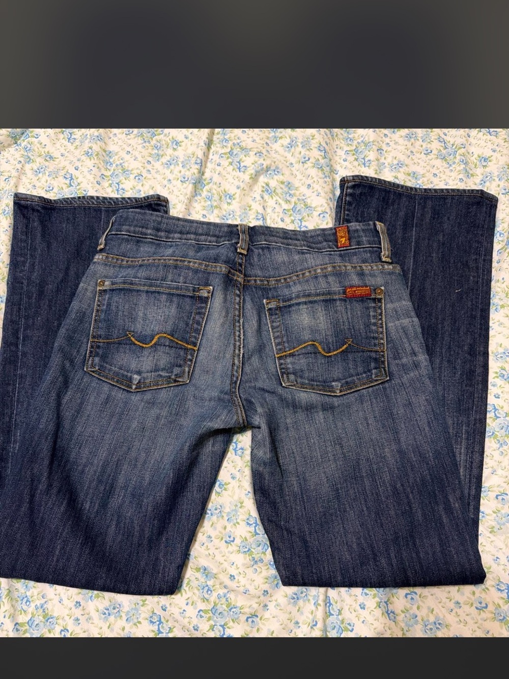 7 For All Mankind Women's Bootcut Jeans in Dark Blue Wash